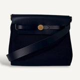 Bolsa Hermès Mini Herbag Bleu Indigo com Ferragens Gold
