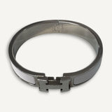 Pulseira Hermès Clic H Blanc com Palladium