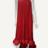 Vestido Lanvin Strapless Vermelho Seda