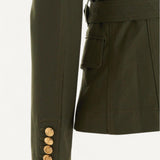 Blazer Balmain Verde musgo com detalhes em Dourado