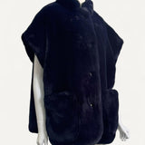 Colete Burberry com Pelos Azul - Tam G