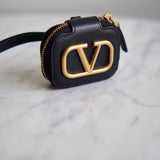 Porta Airpods Valentino Couro Preto