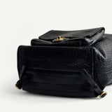 Mochila Chanel Croco Embossed Backpack Preta