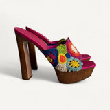 Sandália La Silla Crochê Floral