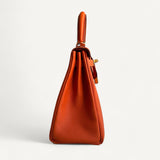 Bolsa Hermès Kelly 25 Togo Orange H com Ferragens Gold
