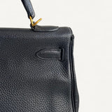 Bolsa Hermés Kelly 32 Togo Noir com Ferragens Gold