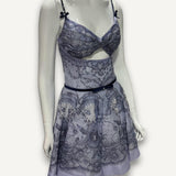 Vestido Zimmermann Crush Embellished Velvet-Trimmed Printed Linen and Silk- Blend Mini Dress