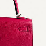 Bolsa Hermès Kelly 25 Epsom Verso Framboise/Prun com Ferragens Gold