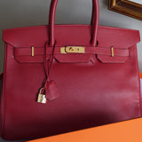 Bolsa Hermès Birkin 35 Epsom Clemence com Ferragens Douradas