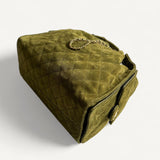 Bolsa Chanel 25 Medium Suede Verde com Ferragens Douradas