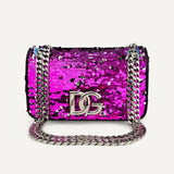 Bolsa Dolce Gabbana Paetês Bicolor Pink e Prata