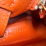 Bolsa Hermès Kelly 25 Togo Orange H com Ferragens Gold