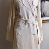 Trench Coat Hermès Paris Wool Creme