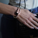 Pulseira Bvlgari Serpenti Viper Rose Gold com Pavê de Diamantes e Pedra em Ônix