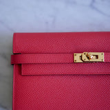 Bolsa Hermès Kelly Classique To Go Epsom Veau Capucine com Ferragens Gold