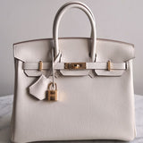 Bolsa Hermès Birkin 25 Togo Craie com Ferragens Gold