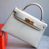 Bolsa Hermès Mini Kelly Epsom Sellier Veau Perso Nata Com Ferragens Gold
