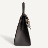 Bolsa Hermès Kelly 28 Epsom Gris Etain com Ferragens Gold