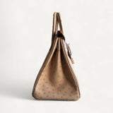 Bolsa Hermès Birkin 25 Ostrich Parchemin com Ferragens Palladium
