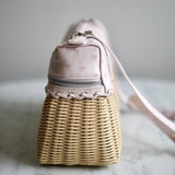 Bolsa Loro Piana Extra Pocket L27 Wicker Light Rose Com Ferragens Prateadas