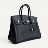 Bolsa Hermès Birkin 35 Epsom Noir com Ferragens Palladium