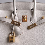 Bolsa Hermès Birkin 25 Togo Craie com Ferragens Gold
