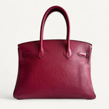 Bolsa Hermès Birkin 30 Togo Rouge Grenat com Ferragens Palladium