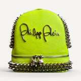 Mochila Philipp  Plein Mini Verde  Neon com Spikes