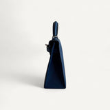 Bolsa Hermès Mini Kelly Epsom Bleu de Prusse com Ferragens Palladium