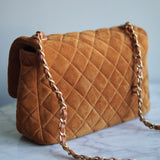 Bolsa Chanel Classic Flap Suede Caramelo
