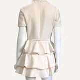 Vestido Valentino Crepe Couture Short Dress Off-White