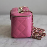 Bolsa Chanel Vanity Case Lambskin Pink Small