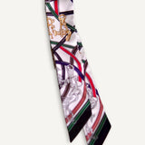 Twilly Hermès Harnais Seda Legendaire Branco e Verde