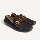 Mocassim Salvatore Ferragamo Croco Burgundy