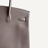 Bolsa Hermès Birkin 35 Epsom Gris com Ferragens Palladium