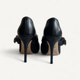 Scarpin Gucci Black Leather Dionysus Pumps