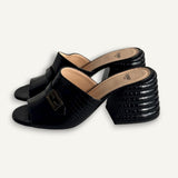 Mule Fendi Roma Black Crocodile-Embossed