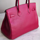 Bolsa Hermès Birkin 30 Epsom Retourne Carmim com Gold Hardware