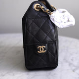 Bolsa Chanel 25 Mini Caviar Preta com Ferragens Gold
