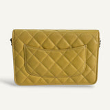 Bolsa Chanel WOC Amarela com Ferragens Douradas