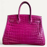 Bolsa Hermès Birkin 30 Rose Scheherazade Croco Niloticus Shiny com Ferragens Gold