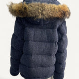 Casaco Burberry Puffer Xadrez Azul - Tam GG