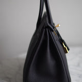 Bolsa Hermès Birkin 25 Togo Noir com Ferragens Gold