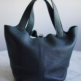 Bolsa Hermès Picotin 22 Clemence Vert Fonce Com Ferragens Palladium