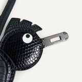 Charm Hermès Black Alligator Birdy Gold Hardware
