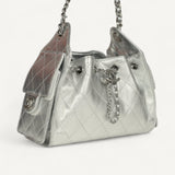 Bolsa Chanel 25 Mini Prata com Ferragens Prateadas