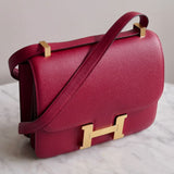 Bolsa Hermès Constance 24 Epsom Rouge com Ferragens Gold