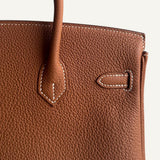 Bolsa Hermès Birkin 25 Togo Gold com Ferragens Palladium