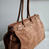 Bolsa Prada Bonnie Camurça Lambskin  Marrom Cacao
