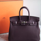 Bolsa Hermès Birkin 25 Togo Rouge Bordeaux Com Ferragens Palladium